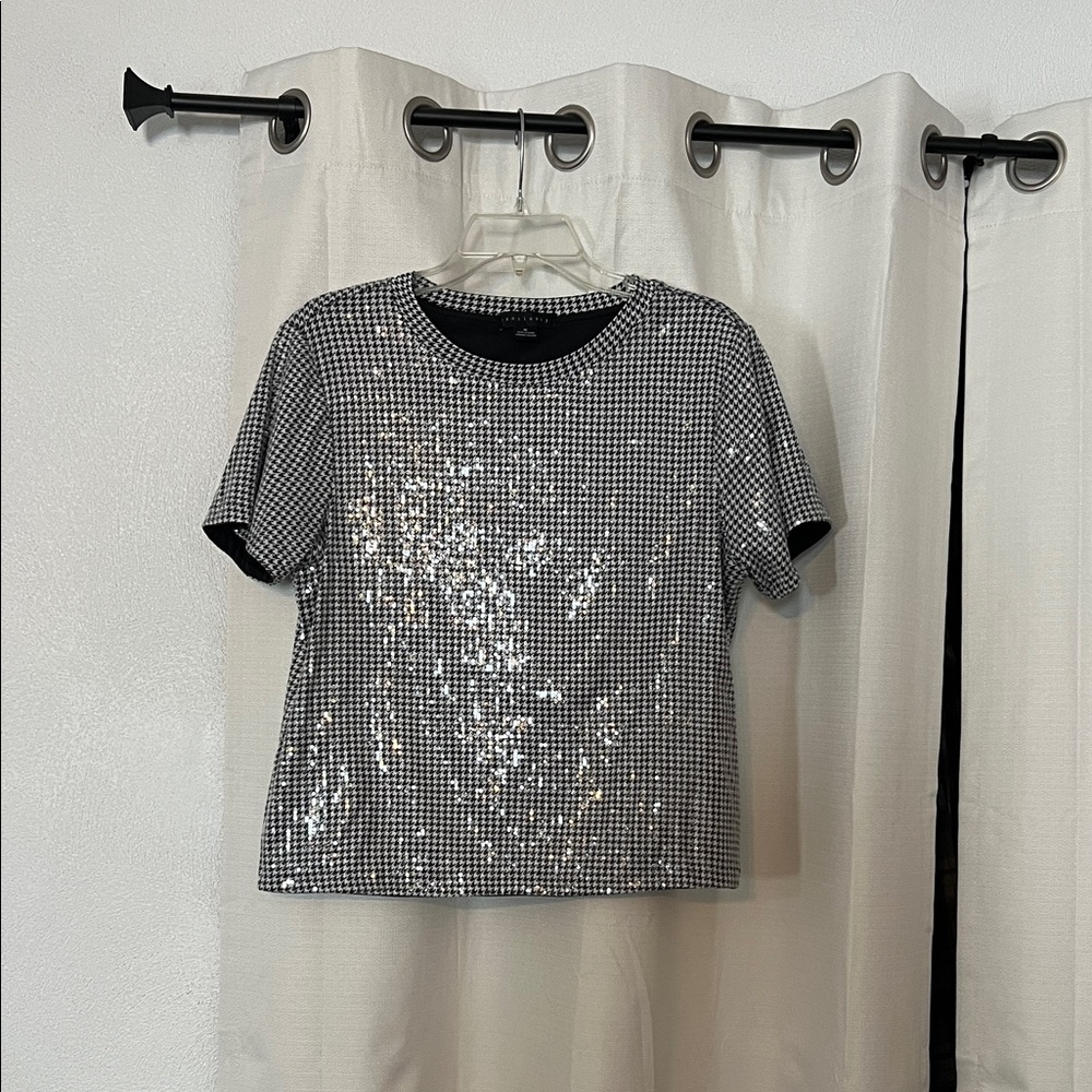 Sanctuary Houndstooth Sequin Top